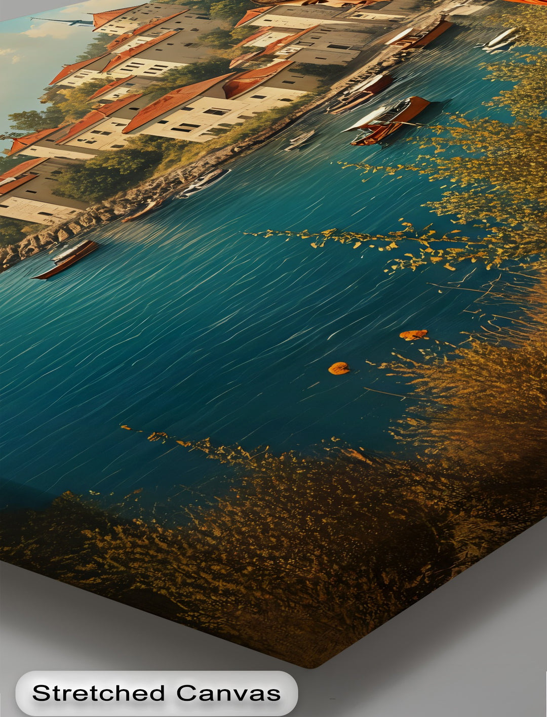 Mediterranean Muse – Seaside Village Canvas Wall Art | Large Canvas Art