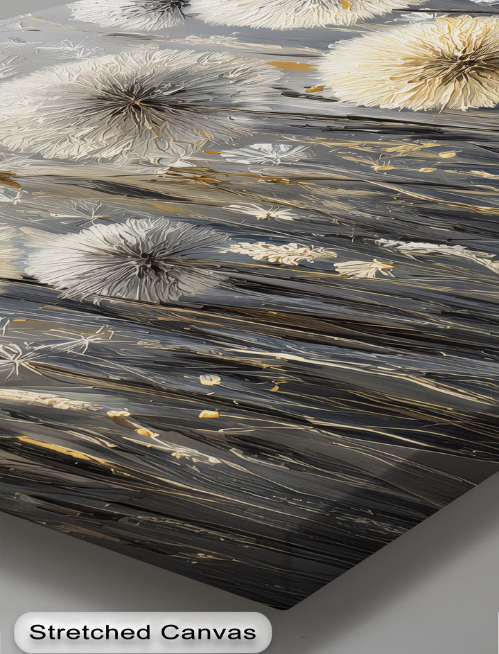 Whispers of the Meadow – Dandelion Field in Neutral Tones Canvas Print