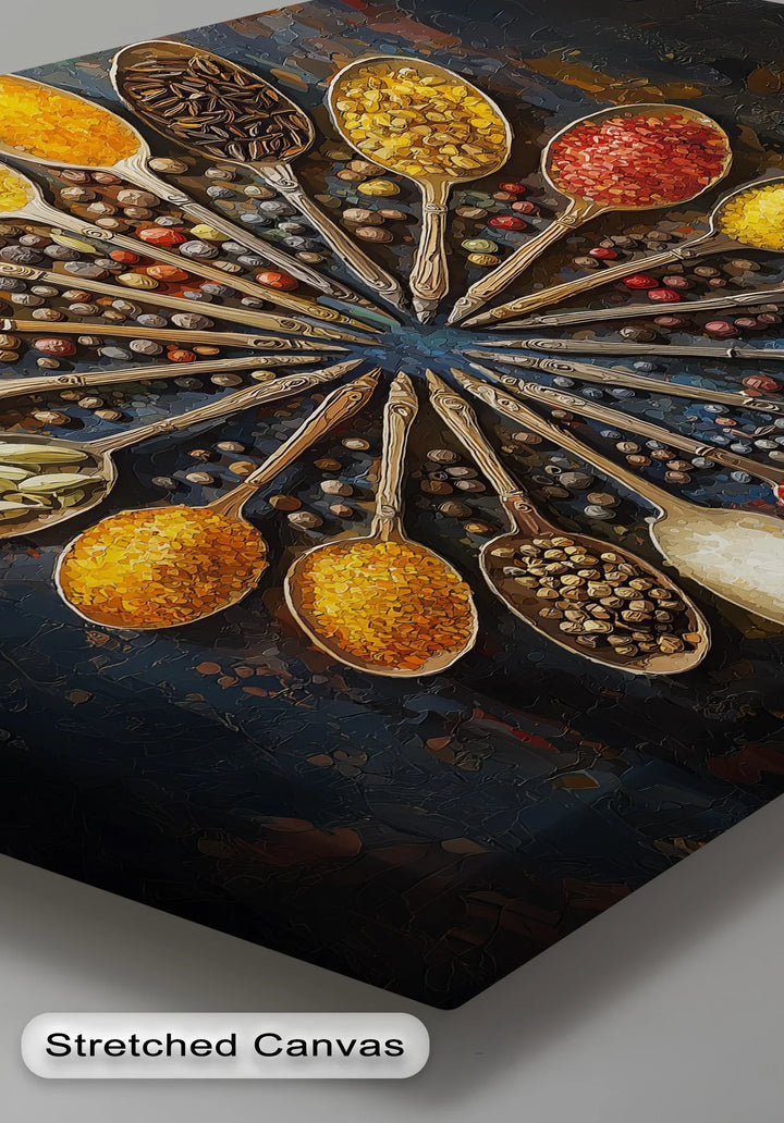 Spice Spoon Mandala – Vibrant Culinary Kitchen Canvas Prints - MyPhotoStation