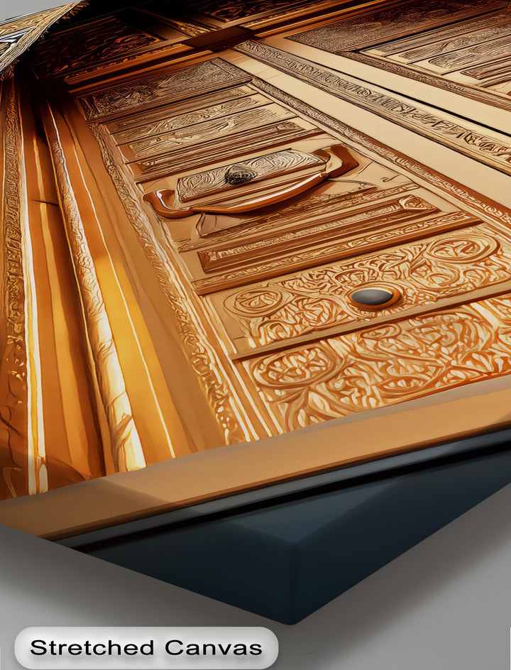Golden Kaaba Door – Sacred Islamic Architecture Canvas Print