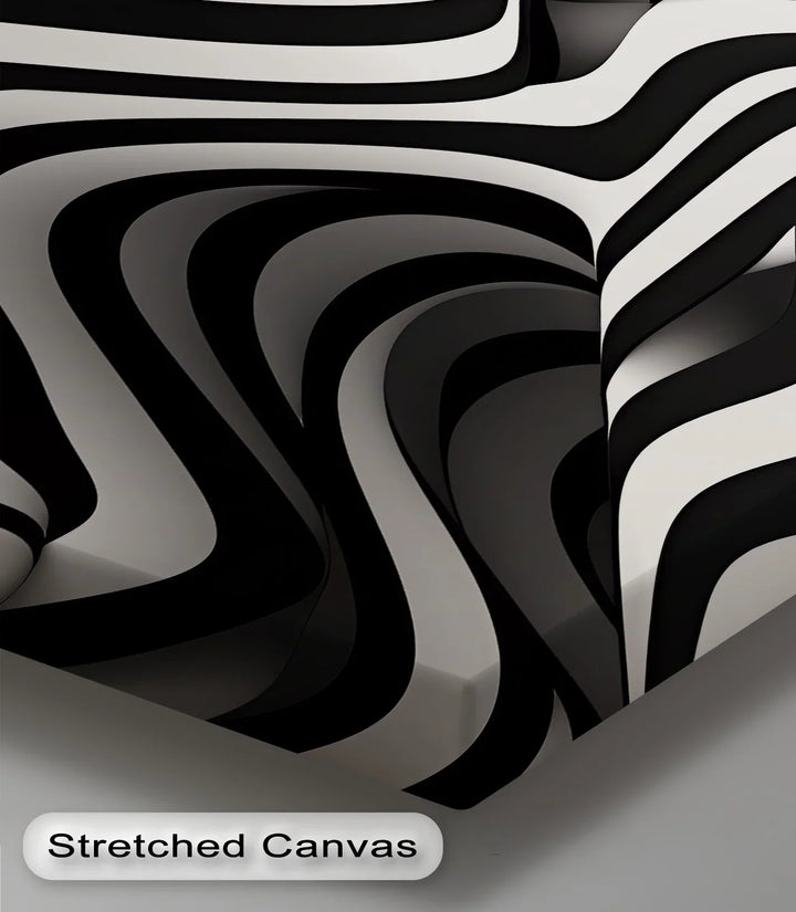 Liquid Rhythm – Abstract Flow Black & White Canvas Print - MyPhotoStation