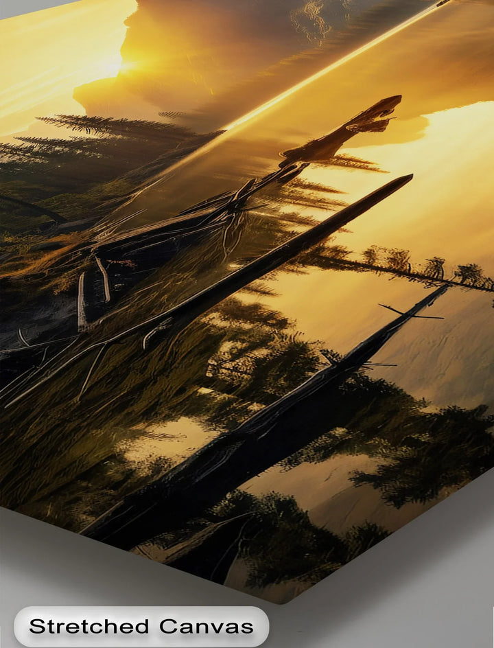 Golden Mountain - Landscape Canvas Print