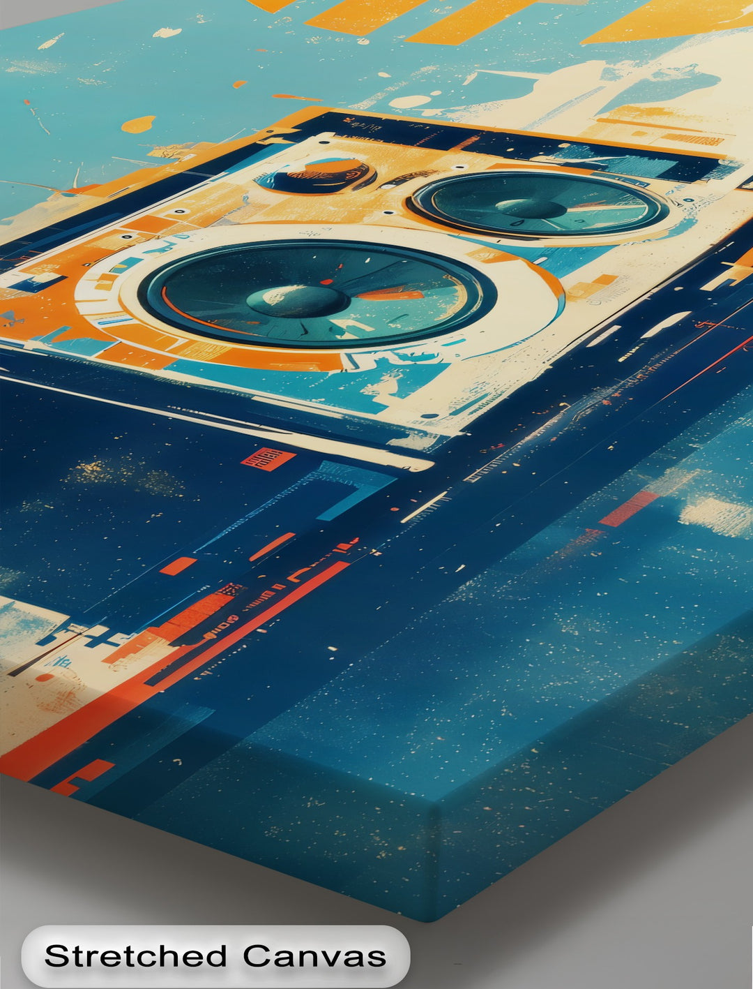 Sunset Soundwaves – Abstract Speaker and Sun Canvas Print