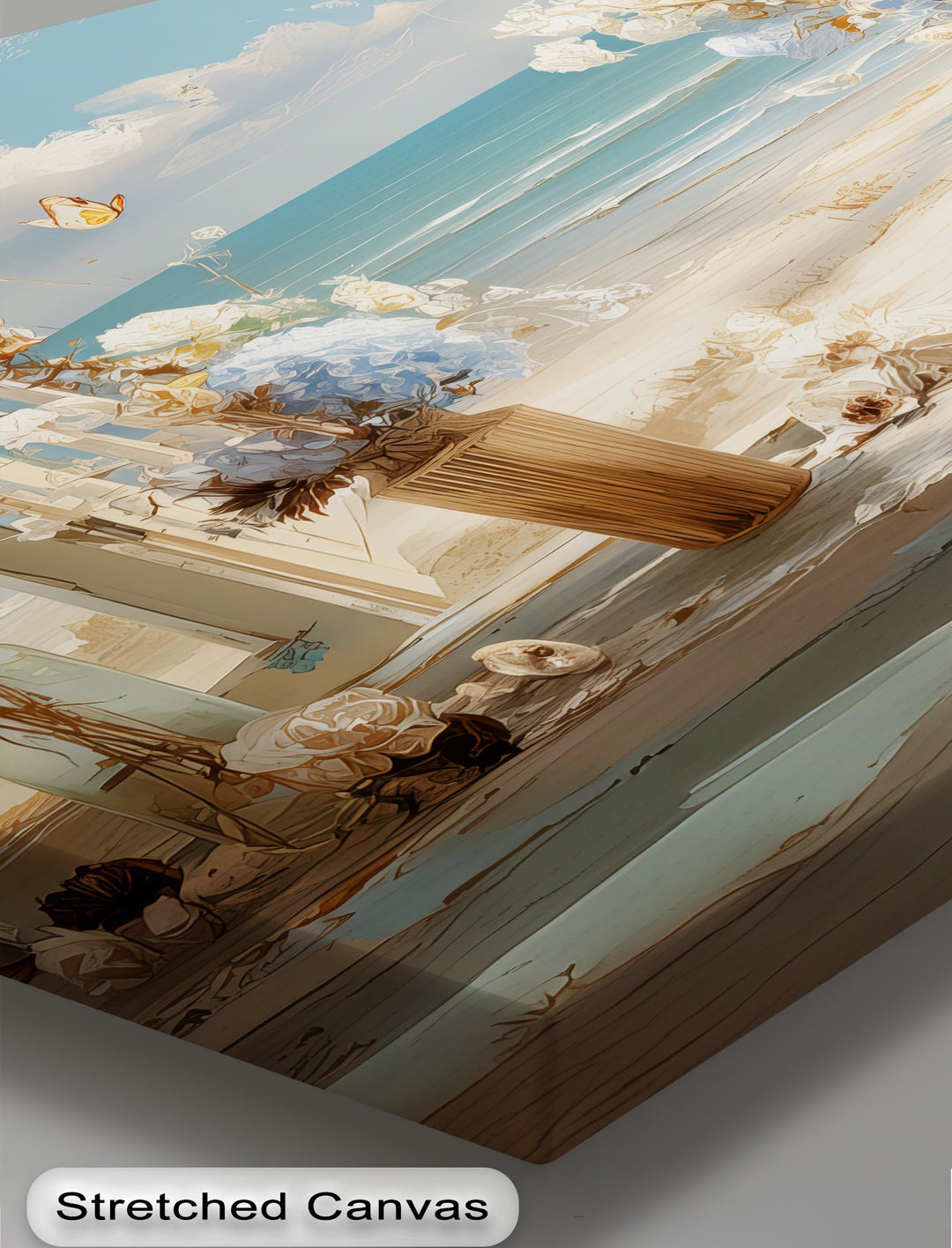 Coastal Breeze Awakening – Open Window Seaside Canvas Print