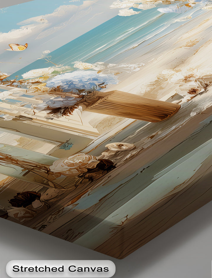 Coastal Breeze Awakening – Open Window Seaside Canvas Print