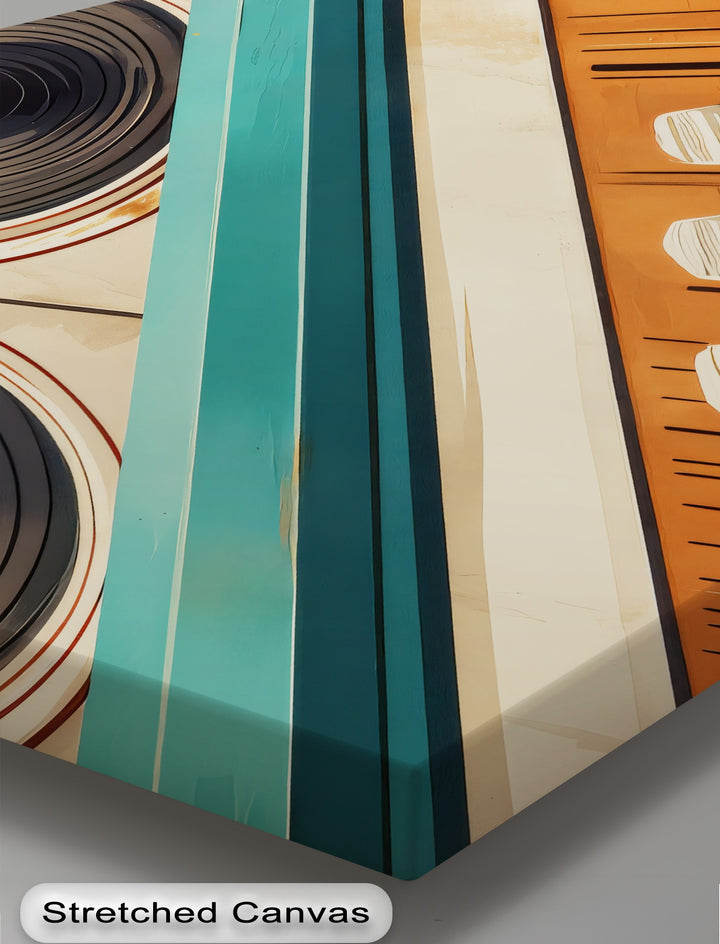 Tilted Frequency – Abstract Retro Stereo Close-Up Canvas Print