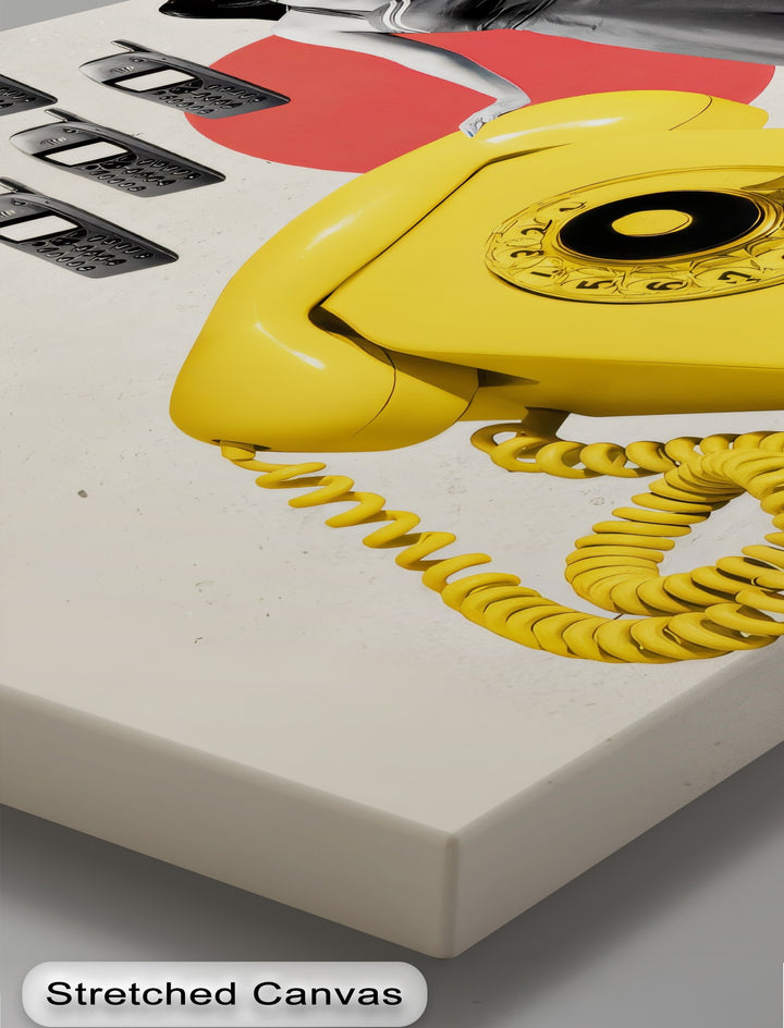 Dial & Serve – Retro Pop Art Telephone Canvas Print