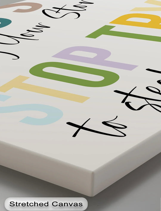 Brightest area of the 'God Is Still Writing Your Story' motivational Christian canvas art showcasing its crisp edges and vibrant colors, perfect for inspirational canvas art decor.