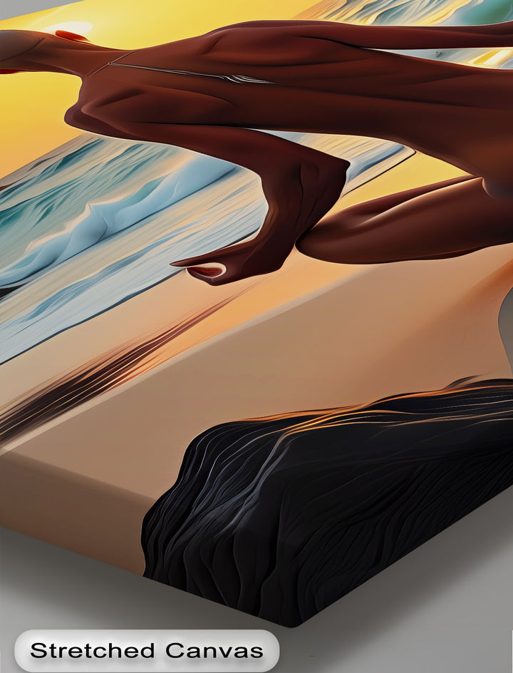 Sunset Zen – Nude Meditation Canvas Wall Art | Framed Artwork