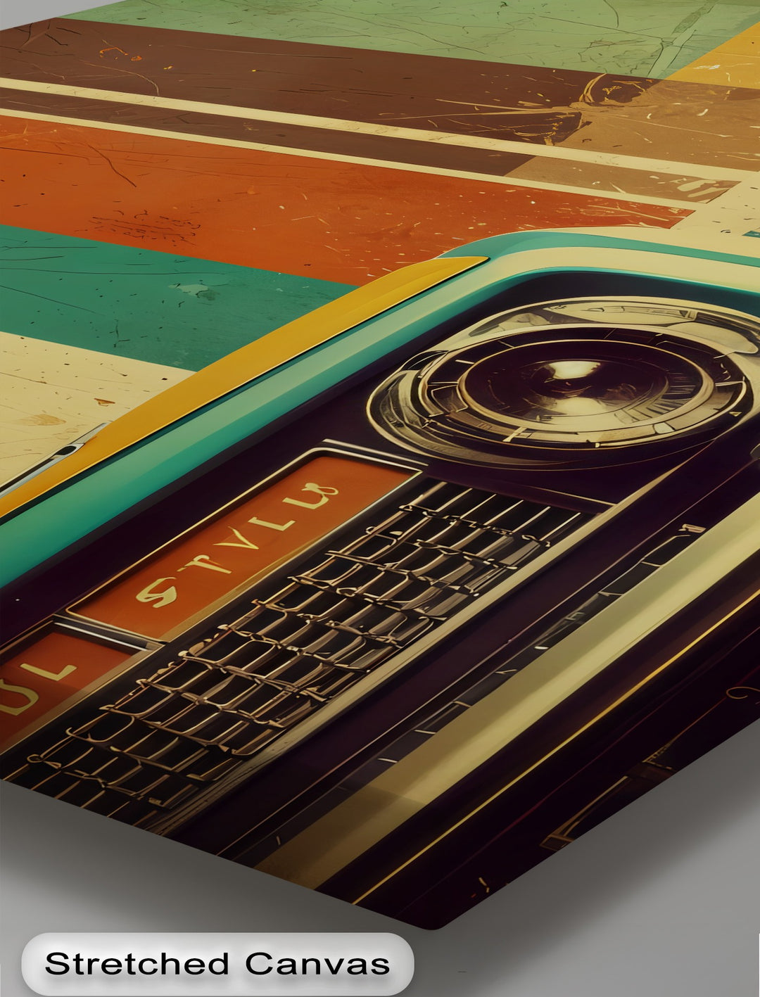 Soul Style Machine – Retro Car & Geometric Canvas Print