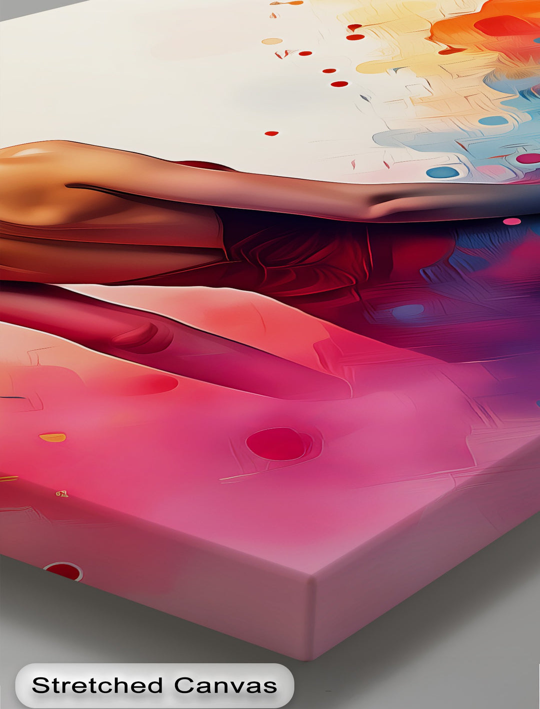 Crimson Flow – Abstract Woman Canvas Wall Art | Nude Art