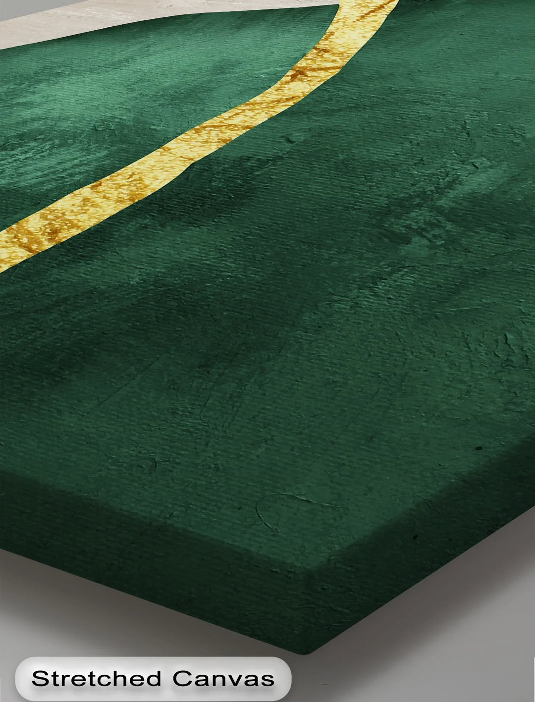 Emerald Divide – Abstract Green and Gold Canvas Print - MyPhotoStation