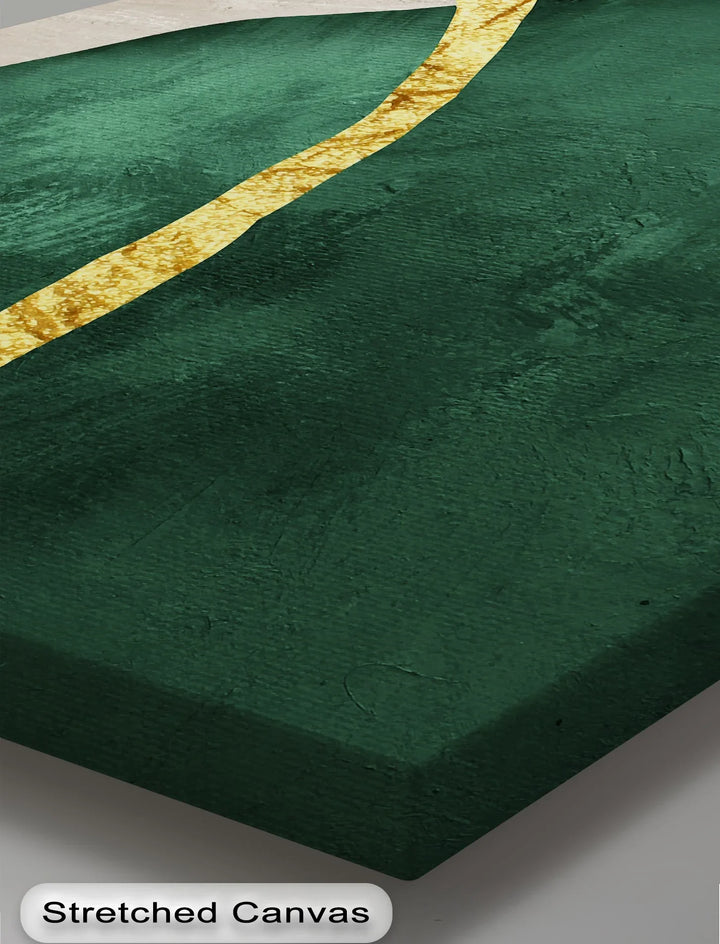 Emerald Divide – Abstract Green and Gold Canvas Print - MyPhotoStation