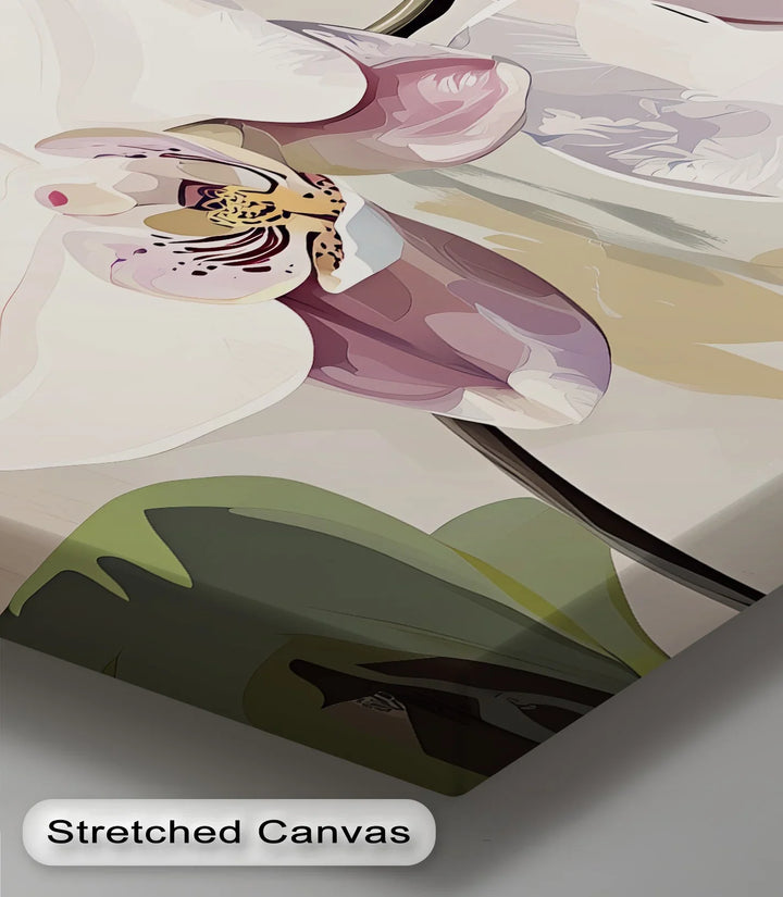 Orchid Grace – Soft White and Lavender Floral Canvas Wall Art - MyPhotoStation