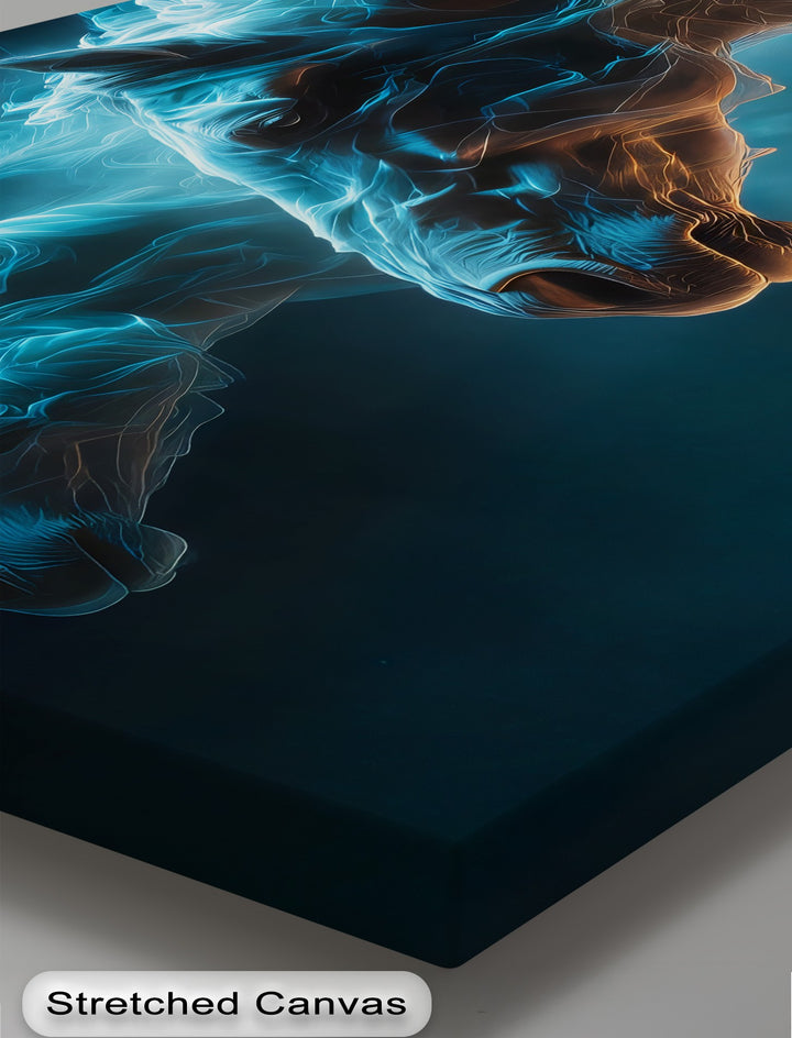 Electric Spirits – Glowing Horse Duo Abstract Canvas Print