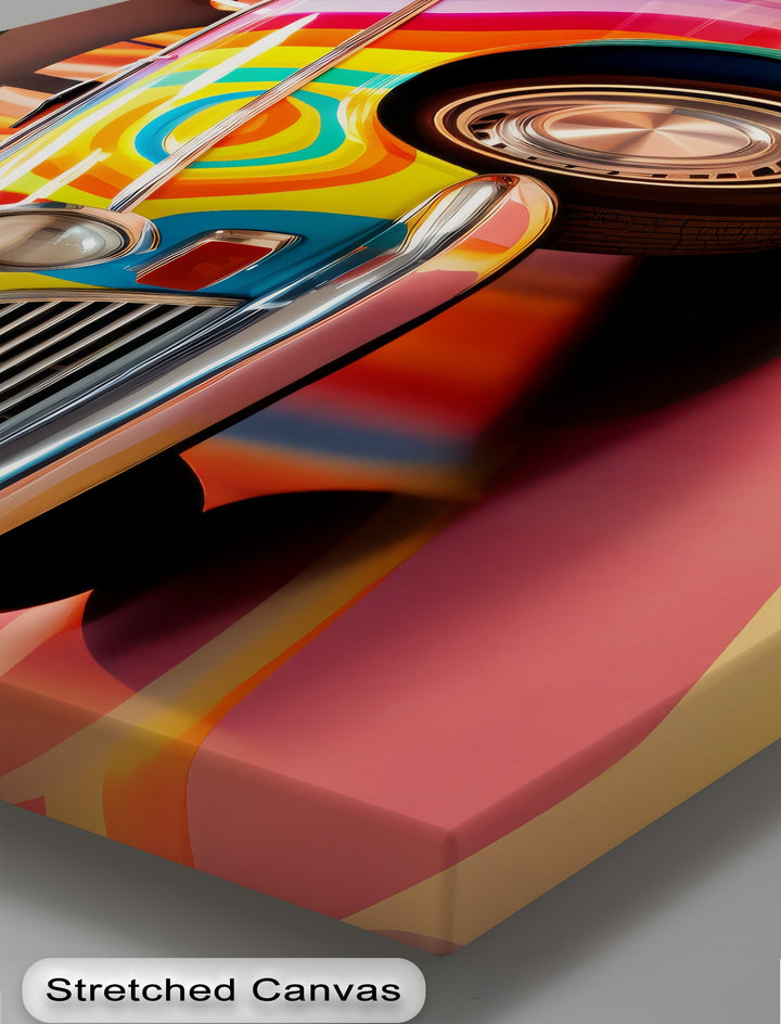 Groovy Wheels – Psychedelic Pop Art Car Canvas Print