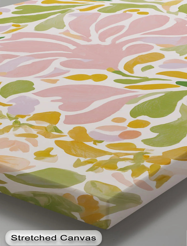 Boho Floral Harmony – Pastel Botanical Pattern Canvas Print - MyPhotoStation