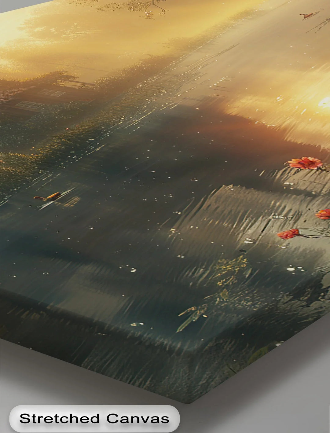 Golden Morning by the River - Landscape Canvas Print