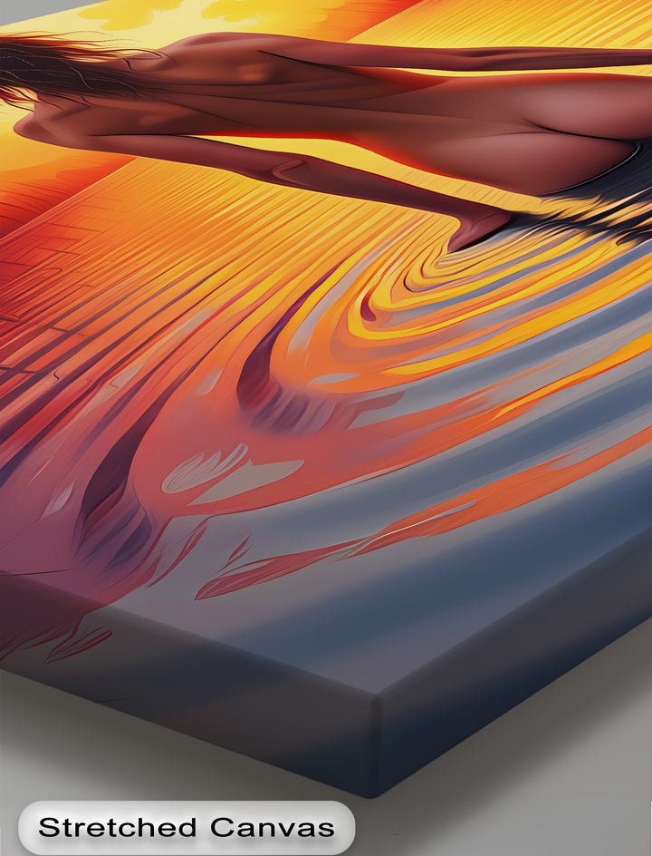 Eve at Dusk – Erotic Sunset Nude Canvas Wall Art | Sexy Art