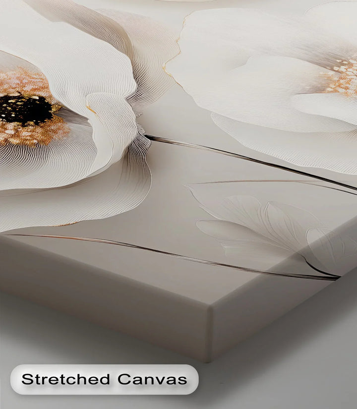 Whispers of Ivory – Neutral Floral Canvas Wall Art - MyPhotoStation