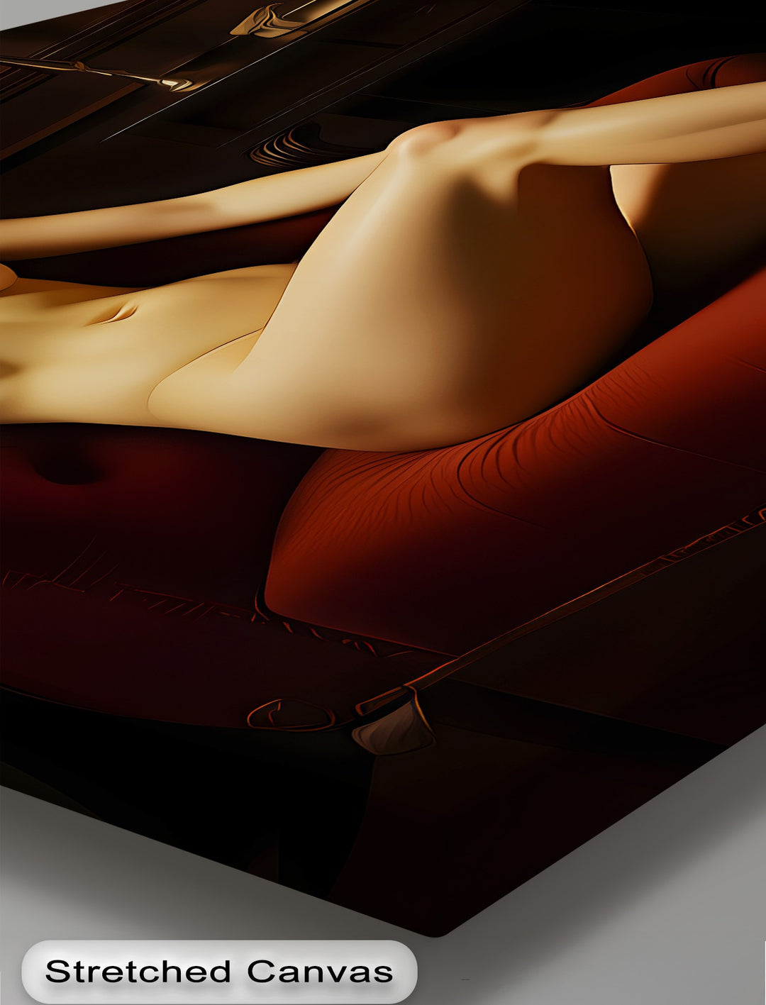 Velvet Reverie – Nude Redhead Erotic Canvas Wall Art | Naked Art