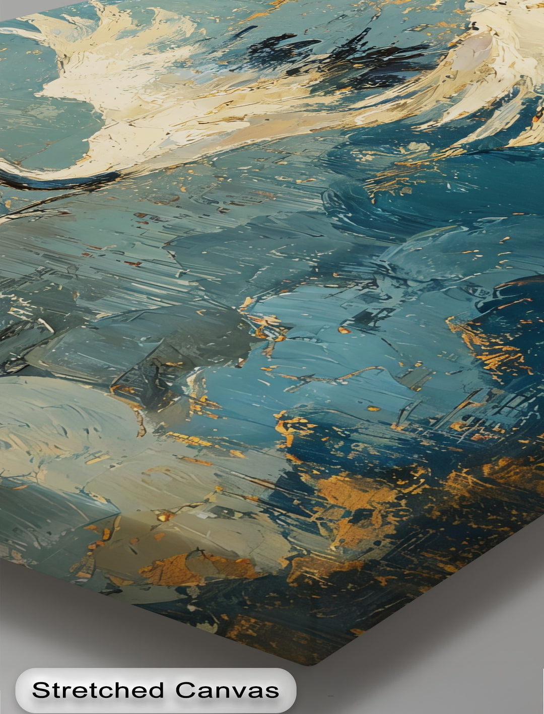 The stillness in the abstract bird art captures the elegant white cranes in flight, rendered on premium canvas decor, evoking a moment of quiet grace.