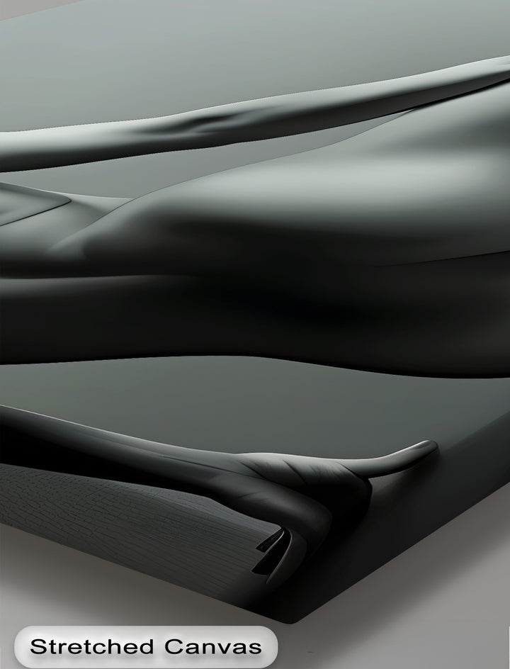 Sculpted Shadows – Black Abstract Framed Canvas Print | Sexy Art