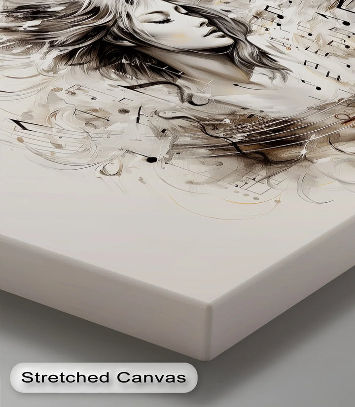 Abstract Woman with Musical Notes - Music Canvas Prints - MyPhotoStation