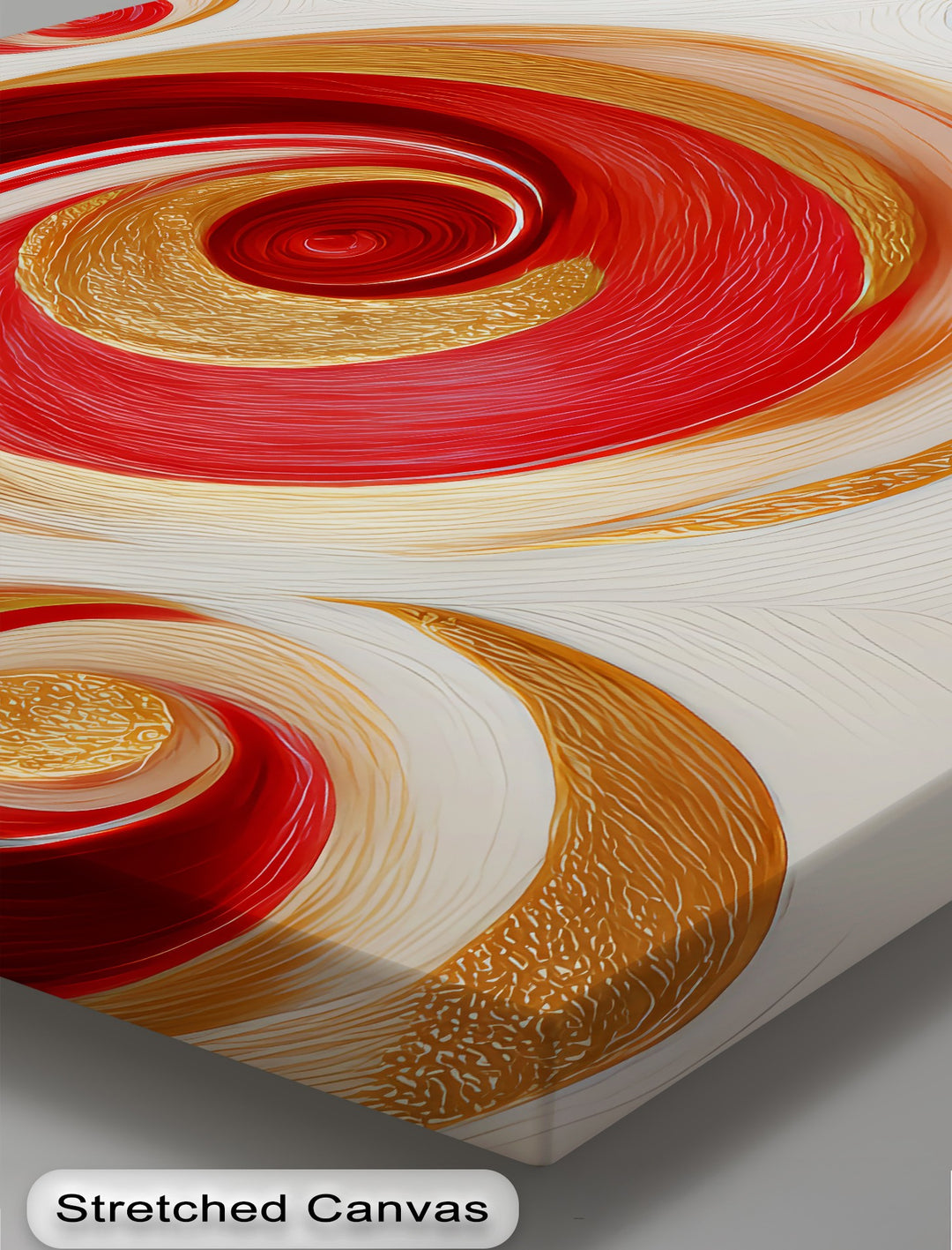 Golden Whirlwind – Red and Gold Abstract Spiral Canvas Print