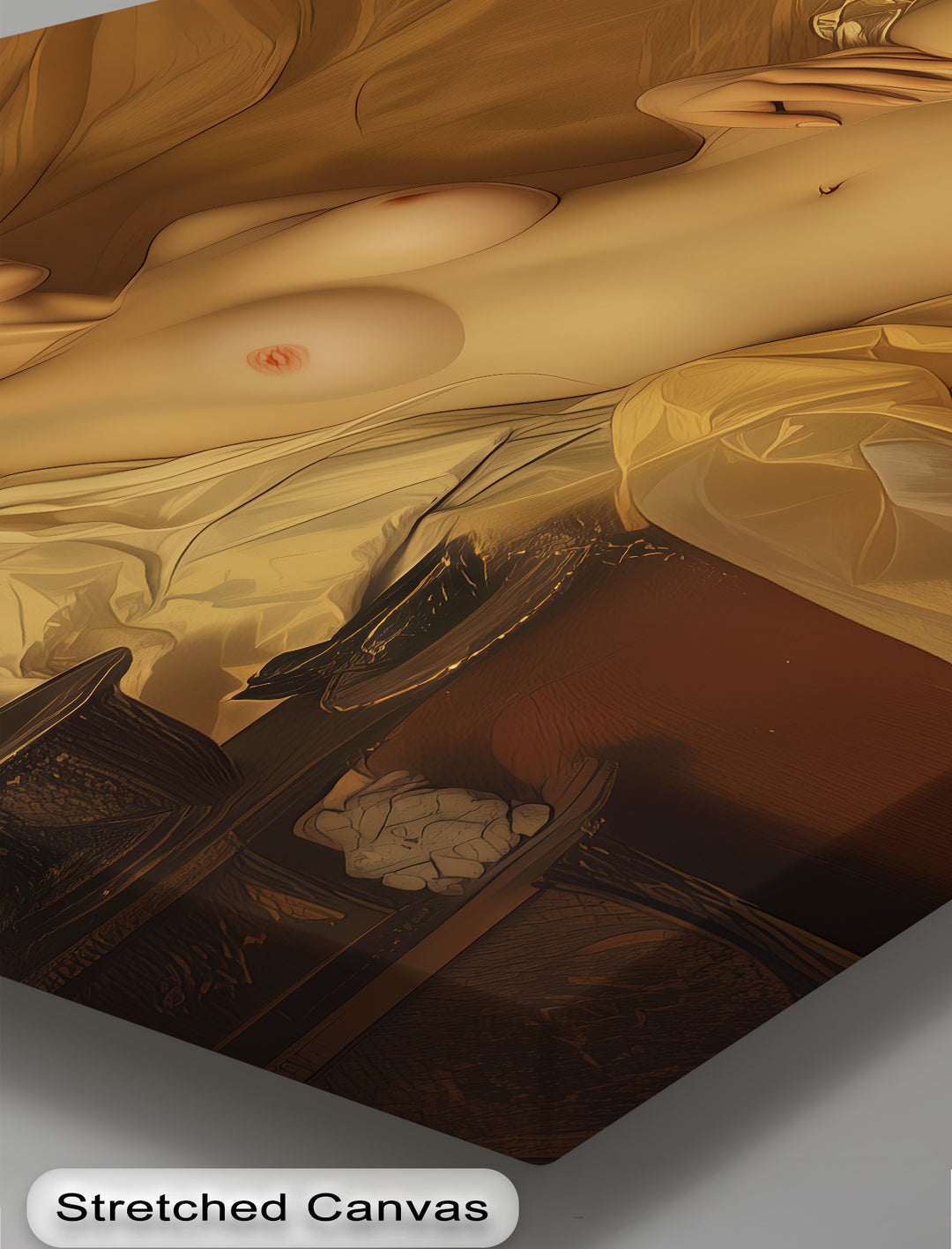 Golden Reverie – Nude Woman Canvas Wall Art | Sexy Canvas Print