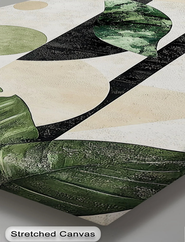 Tropical Geometry – Modern Monstera Leaf Canvas Print - MyPhotoStation