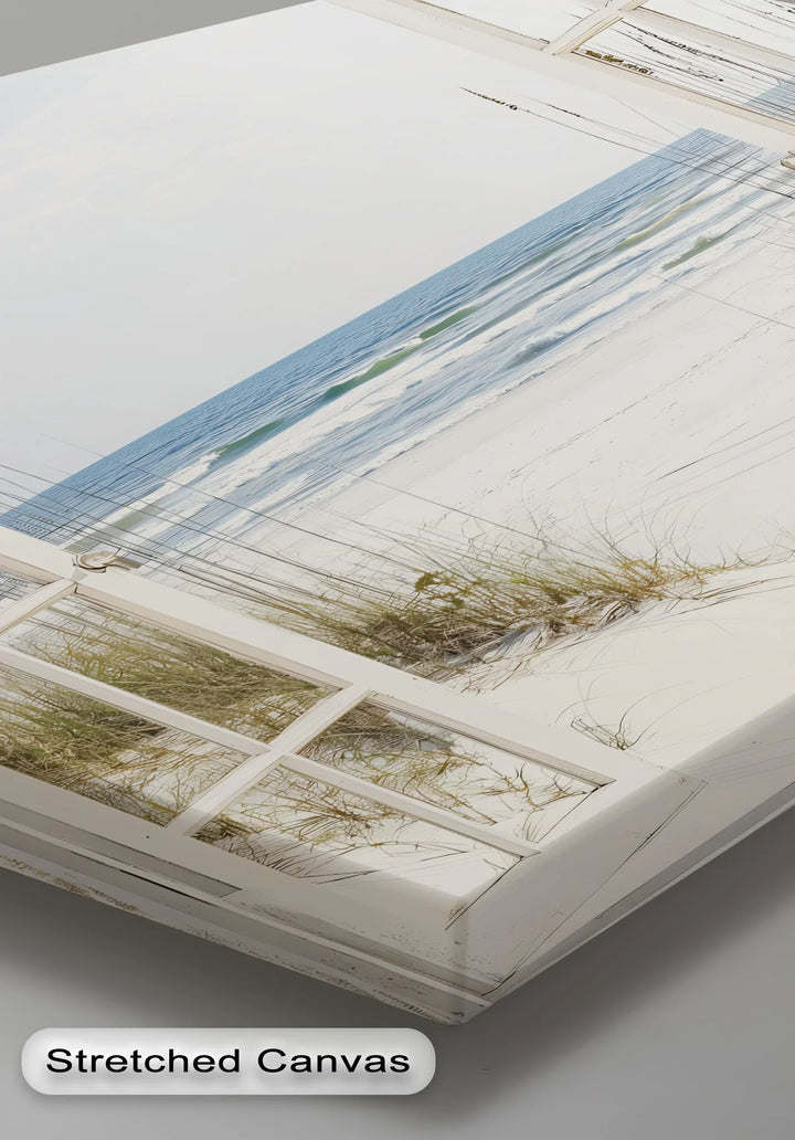 Ocean Breeze Escape – Open Window Beach Kitchen Canvas Print - MyPhotoStation