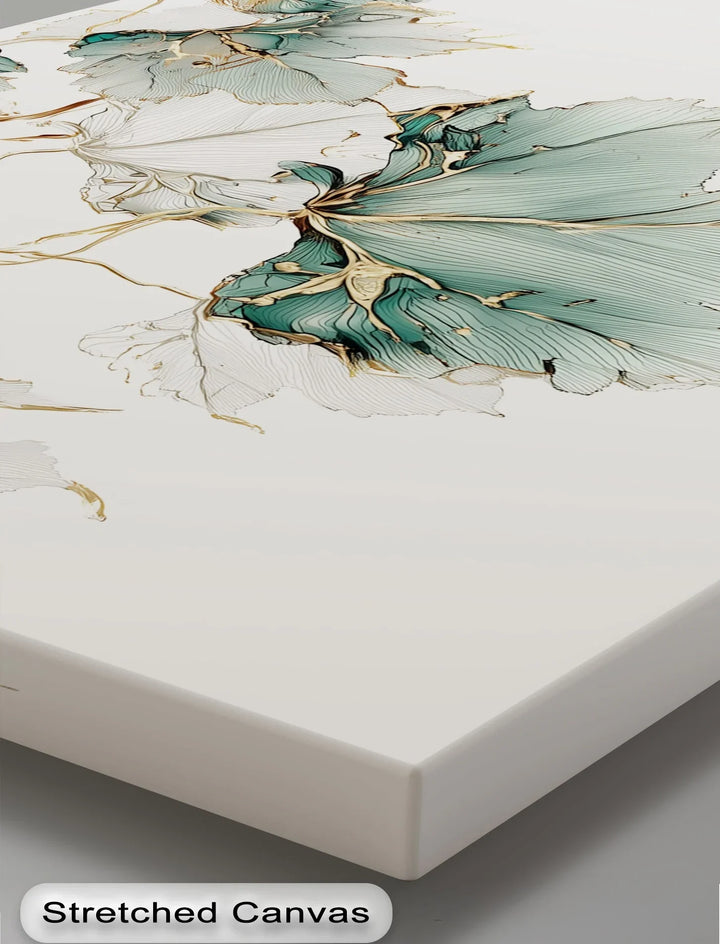 Contemporary leaf design canvas print perfect for chic and sophisticated interiors
