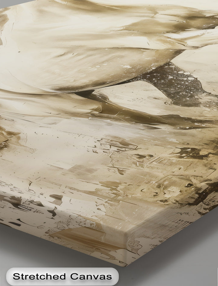 Golden Dune Spirit – Cream Stallion Abstract Canvas Print