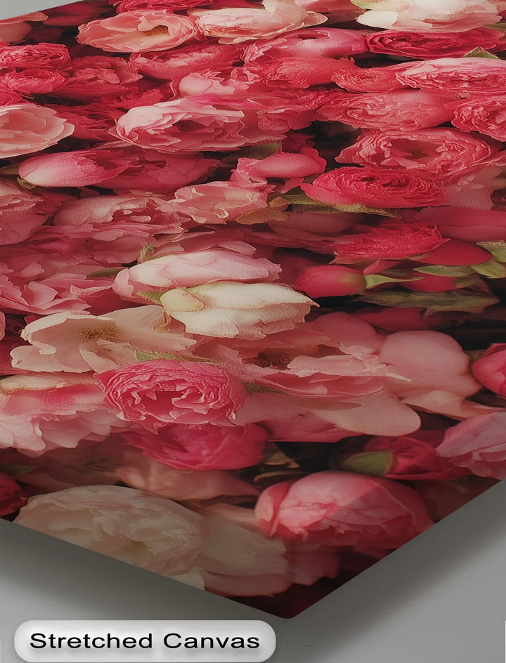 Romantic Peony Garden – Blush and Crimson Floral Canvas Print - MyPhotoStation