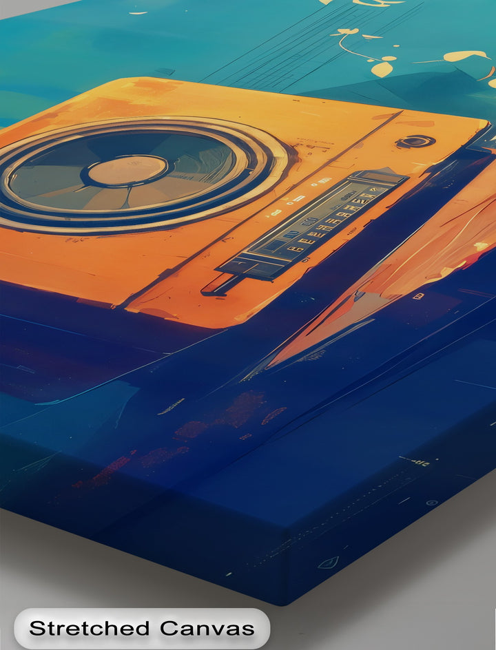 Golden Frequency – Retro Radio Still Life Canvas Print