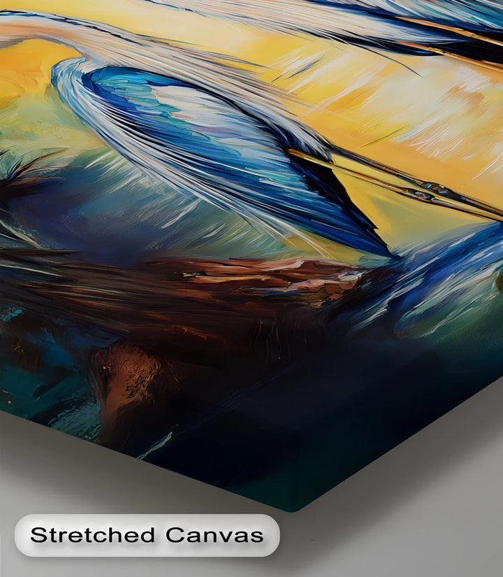 Twin Grace – Elegant Blue Herons at Sunset Canvas Wall Art - MyPhotoStation