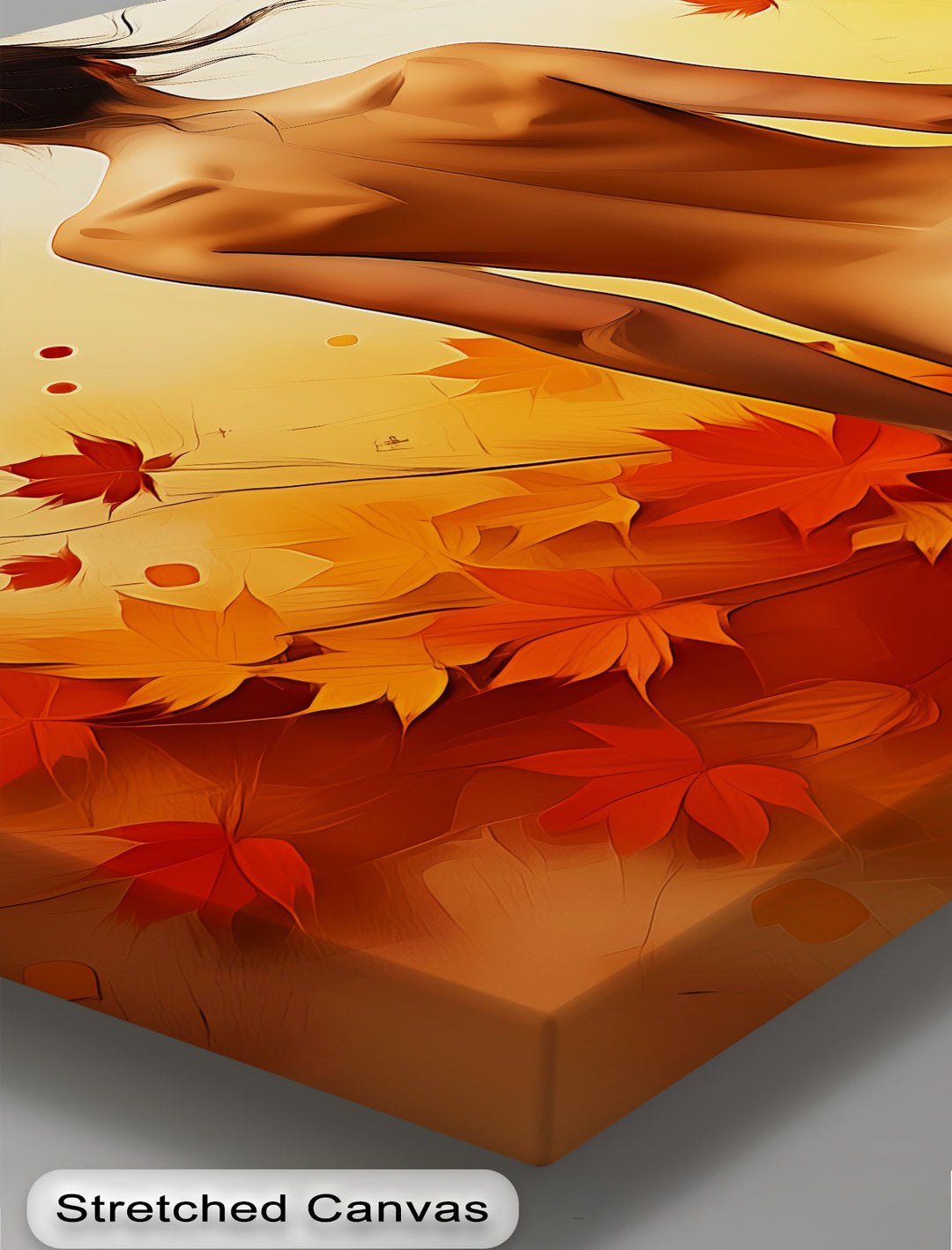 Golden Autumn Nude Back View – Erotic Canvas Wall Art | Framed Art