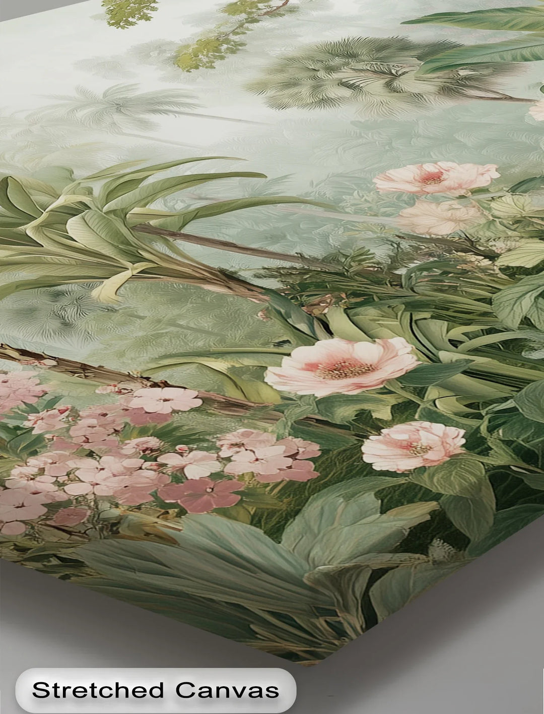 Tropical Lush Greenery with Pink Blossoms – Canvas Print - MyPhotoStation