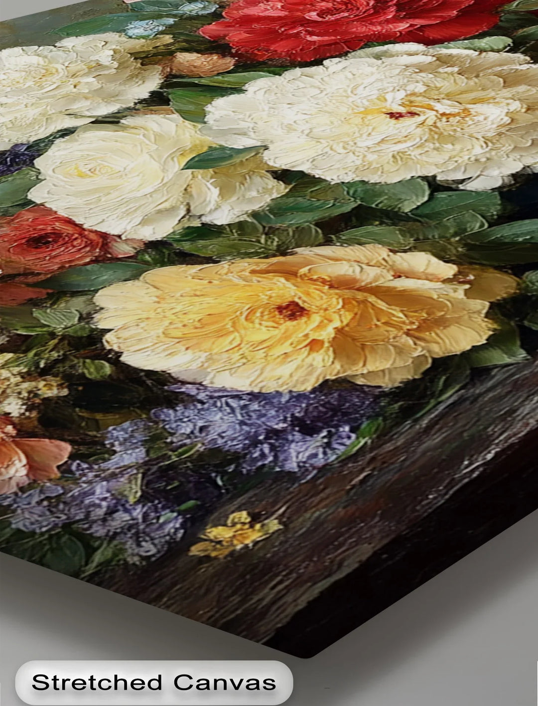 Old master style flower still life canvas print for vintage or gallery wall decor
