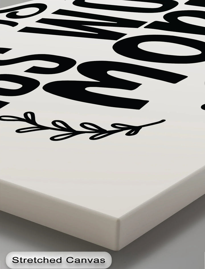 Wish Less Work More – Motivational Typography Canvas Print