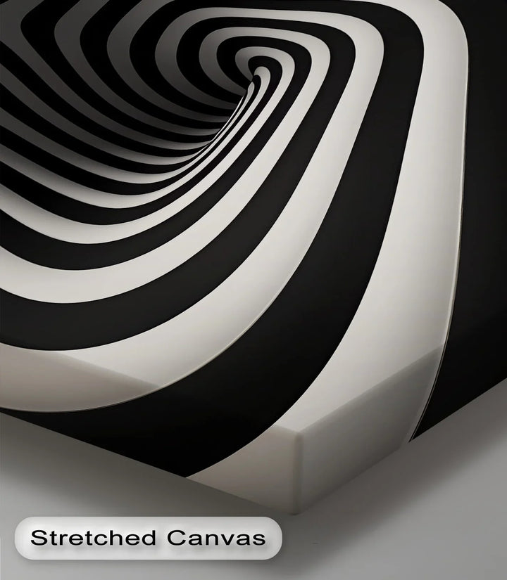 Twisted Illusion – Abstract Black & White Canvas Print - MyPhotoStation