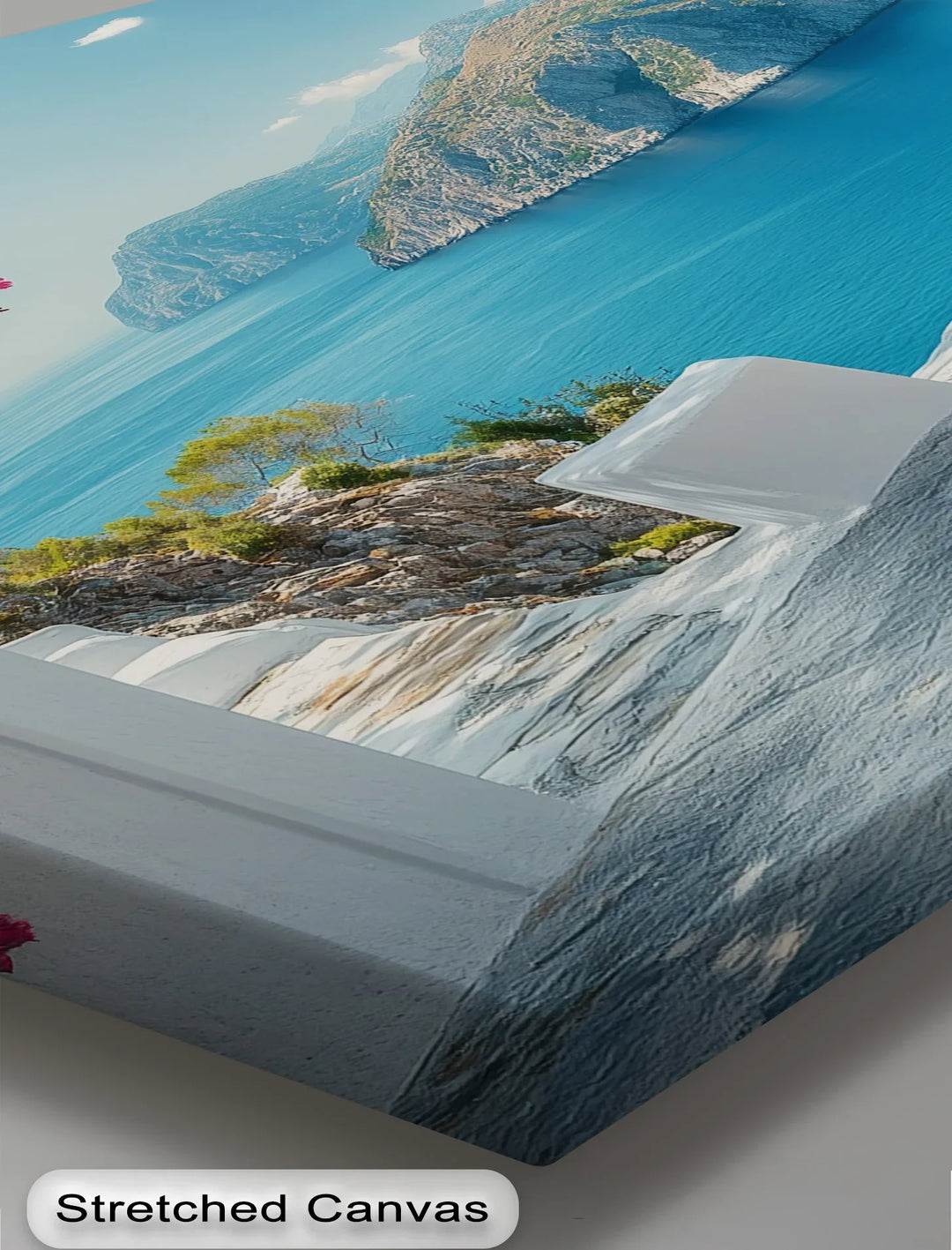 Cliffside Arches with Bougainvillea - Landscape Canvas Print