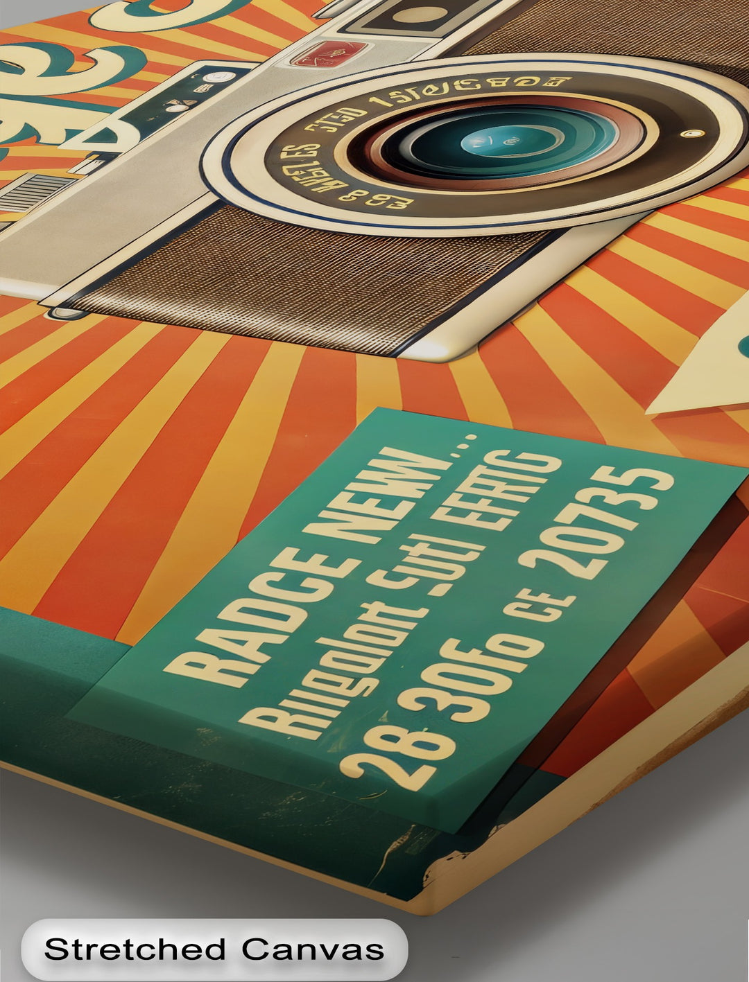 Flashback Pop – Retro Camera Poster Style Canvas Print