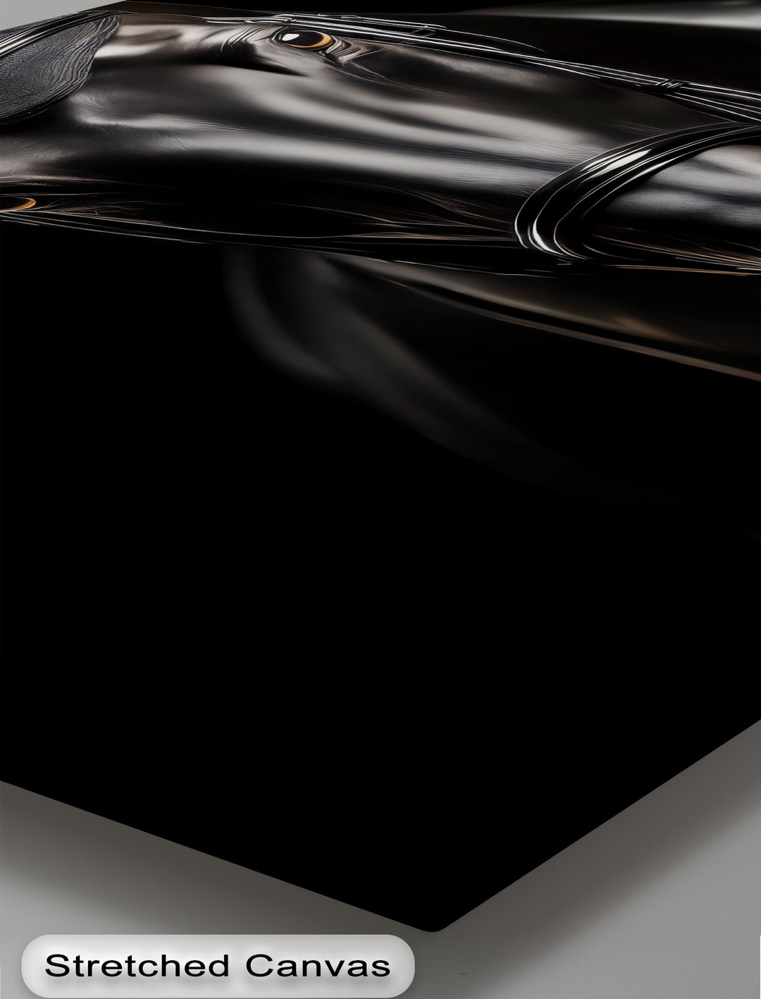 Noir Elegance – Black Horse Portrait Canvas Print