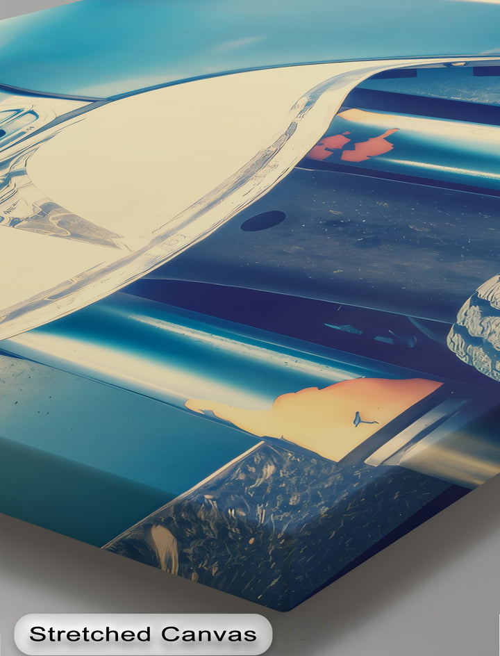 Chrome Nostalgia – Retro Blue Scooter Front Canvas Print