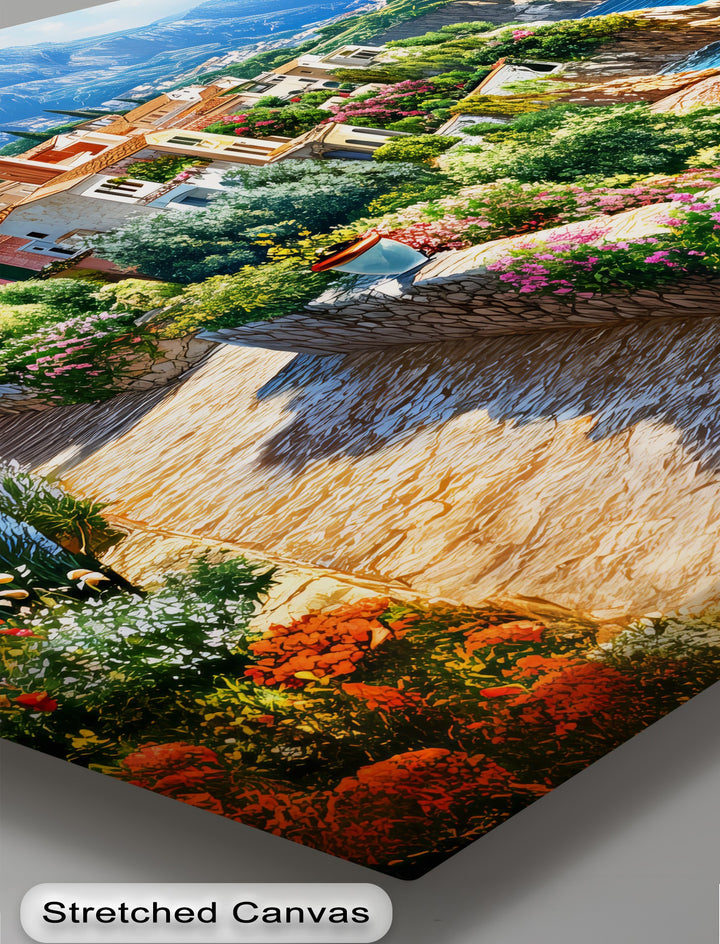 Mediterranean Pathway – Coastal Village Canvas Wall Art