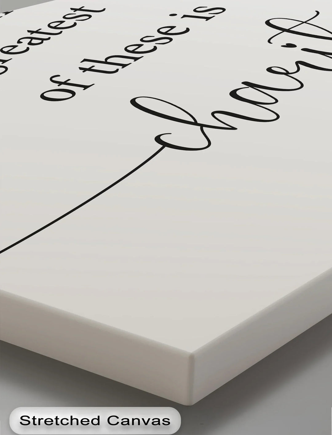 Minimal Bible verse wall art from 1 Corinthians 13

