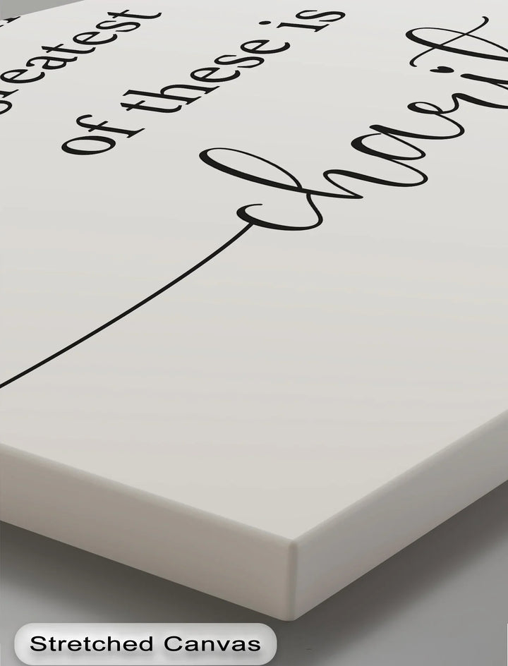 Minimal Bible verse wall art from 1 Corinthians 13

