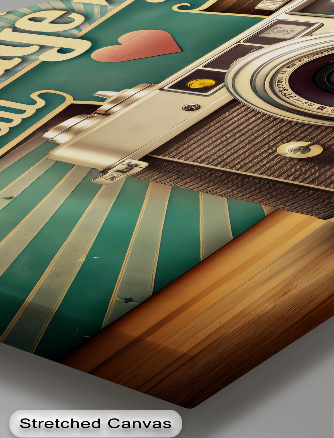 Vintage Camera with Radiant Typography - Retro Canvas Print
